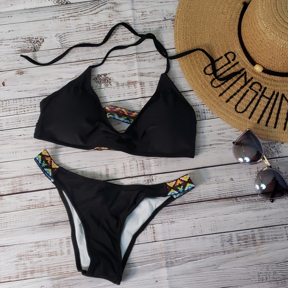 New Sexy Halter Neck Padded Print Bikini swimsuit